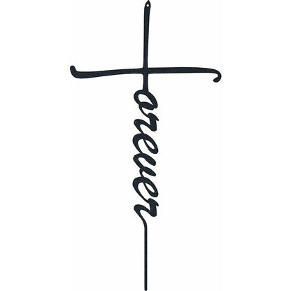 Metal Wall Art - Forever Cross Metal Ornaments Pretty Artwork Wall Stickers