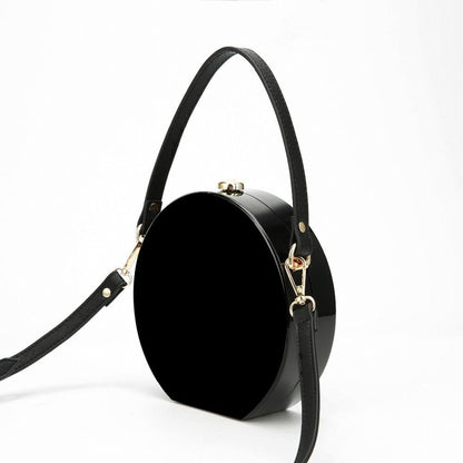 Acrylic Bag Mini Round Messenger Bag For Girls Casual Black Cross Body Shoulder