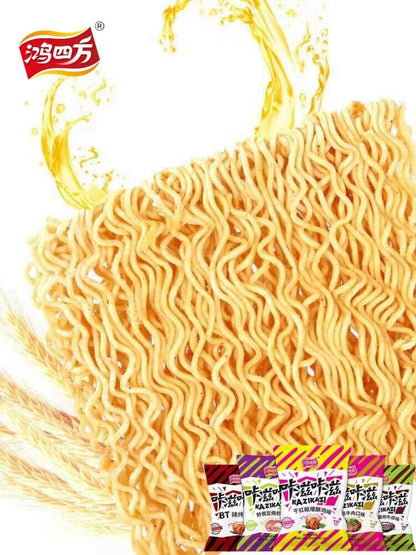 方便干吃脆面鸿四方咔滋大包零食 Easy To Eat Crispy Noodles Red Square Big Bag Of Crunch Snacks