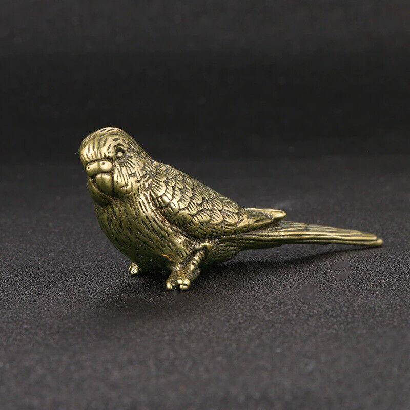 Metal Budgie Figurine Desk Ornament Statue Sculpture Parakeet Budgerigar Parrot