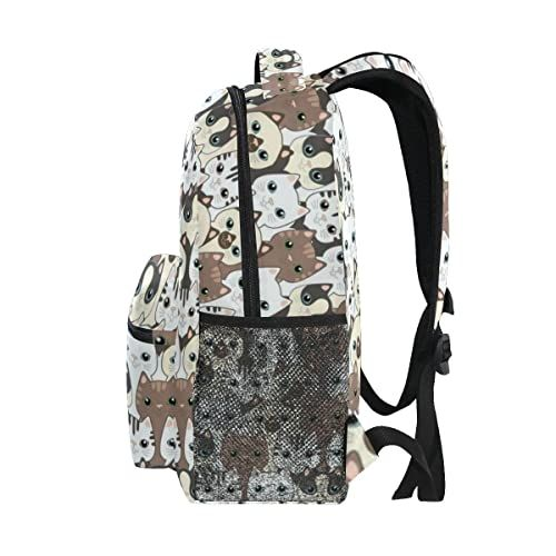 Cute Cat Backpack for Kids Cartoon Kitten Bookbag One Size,
