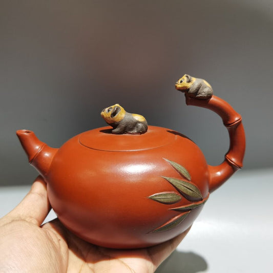 Chinese Yixing Purple Clay Teapot Tea Set Pot Zisha Ceramic Cute Decor Figurine
