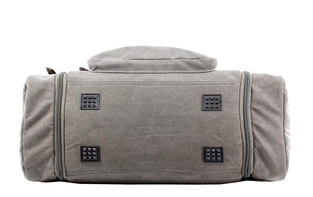 Jiao Miao Oversized Handbag Canvas Travel Tote One Size (Hardcode), Gery