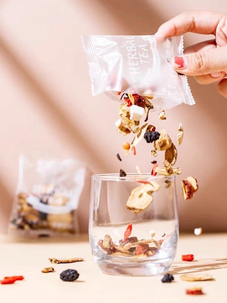 10 Kinds of Herbs Tea Ginseng Maca Wolfberry Burdock Root Mulberry 150g/10bags