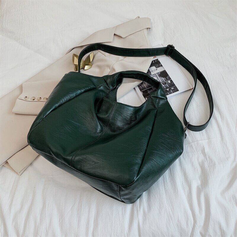 Green Shoulder Bags Women's Big Shopper Tote Bags Bag Lady Leather Handbag