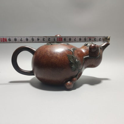Vintage Chinese Yixing Purple Clay Teapot Zisha Ceremony Ceramic Gourd Teaware
