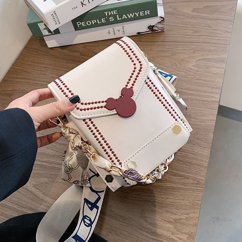 Youthful Leather Crossbody Bag Fashion Small Shoulder Handbag Chain Bag Square