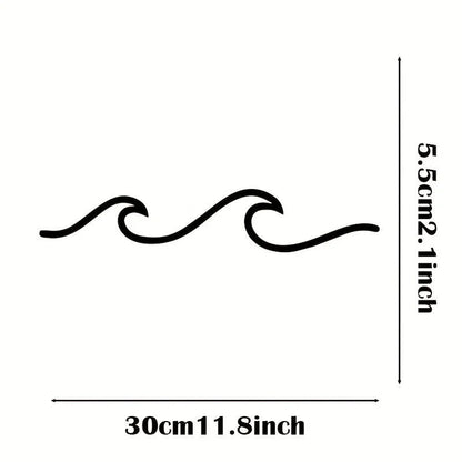Art Sign Wall Decor Ocean Wave Wall Hanging Minimalist Lines Iron Crafts wall
