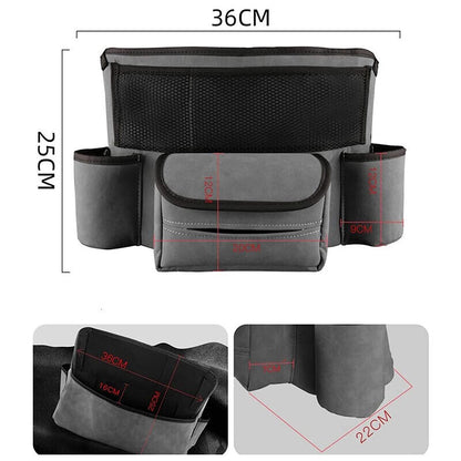 PU Leather Car Net Pocket Organizer Holder Between Seat Storage Bag Tissue Box