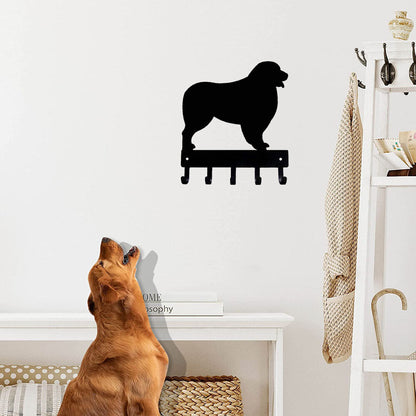 Australian Shepherd Dog Key Rack & Leash Hanger - 9 Inch/ 6 Inch Metal Wall Art