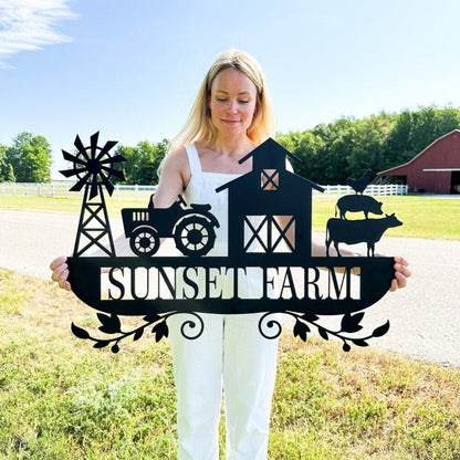 Personalized Farm Metal Sign Farm Sign Personalized Farmhouse Sign Custom Farm