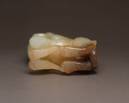 Chinese Vintage Antique Hetian Jade Hand Carved Beast Statue Collectible Artwork