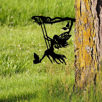 1pc, Metal Fairy Silhouette Art Shadow Decoration For Garden Silhouette