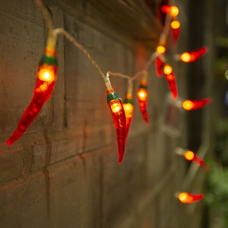 String Lights Red Chili Pepper 9.8Ft 20LED Fairy Lighting USB Battery Night Lamp