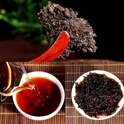 2Pcs 357g Yiwu Puerh Tea Ripe + Raw Pu-erh Tea Cake Yunnan Pu'er Black Tea Gift