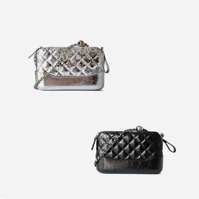Small Mini Quilted Real Leather Clutch Shoulder Bag Wallet Chains Purse Handbag
