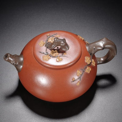 Vintage China Yixing Purple Clay Teapot Zisha Ceremony Fine Plum Blossom Teaware