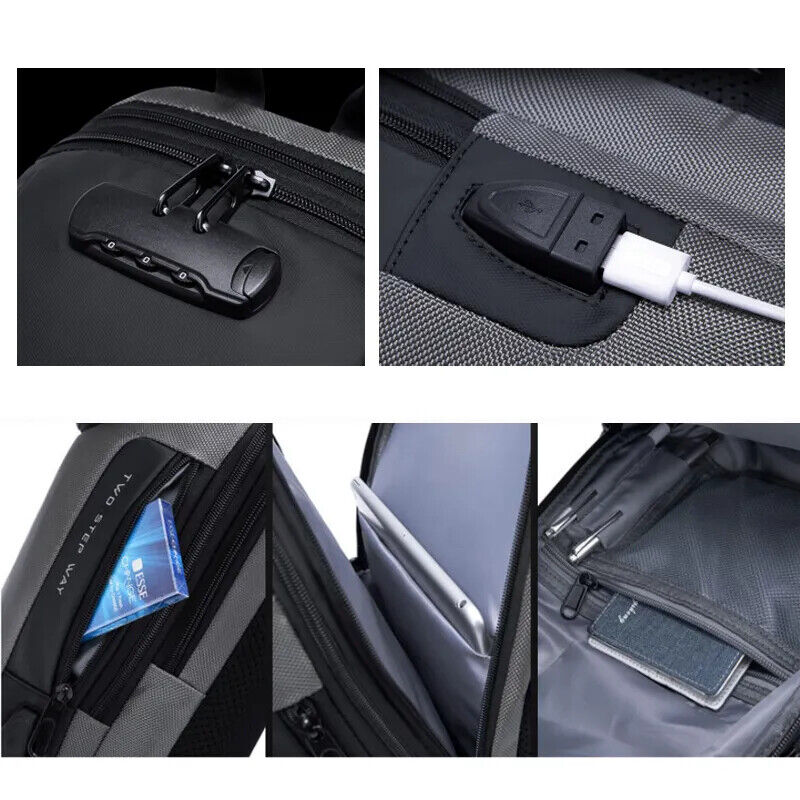 Men's Lock Shoulder Bag USB Cross Body Chest Bags Travel Crossbody Pack Pack
