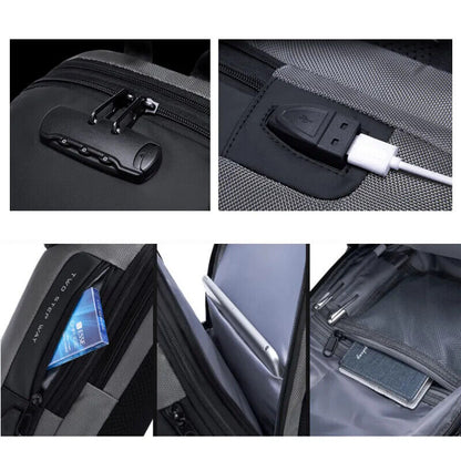 Men's Lock Shoulder Bag USB Cross Body Chest Bags Travel Crossbody Pack Pack