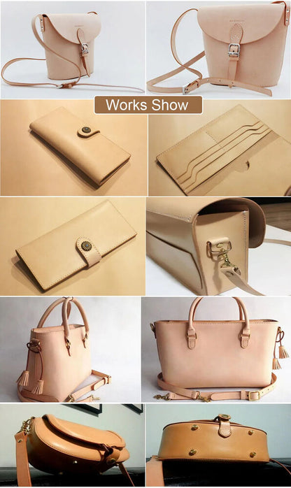 Genuine Leather Fabric Real Cow Vintage Cowhide Vegetable Tanned Craft Materials