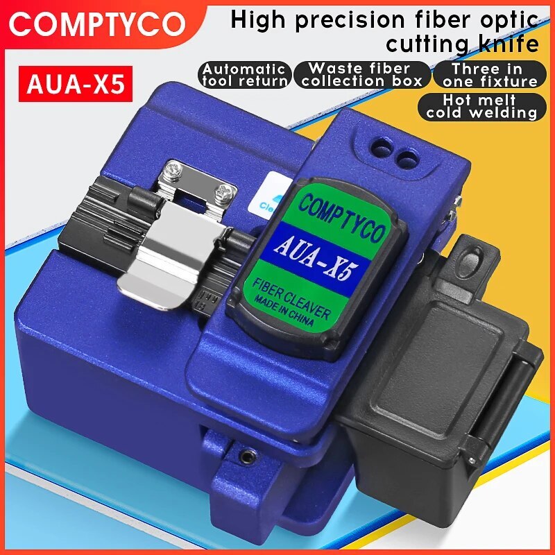 AUA-X5 Optical Fiber Cleaver FTTH Cold Hot Melt Connection Cable Cutting Tools