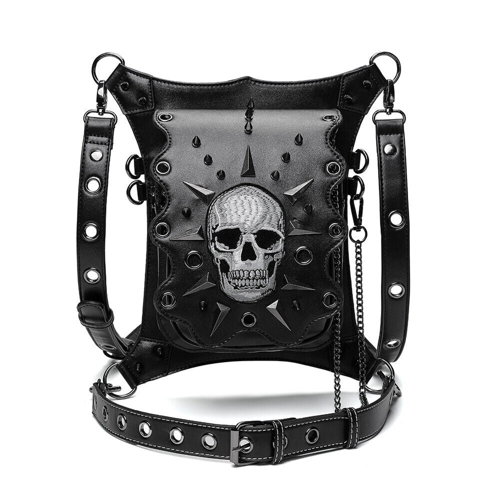 Lady's Leather Leg Drop Belt Bag Punk Rock Motorcycle Thigh Hip Waist Fanny Pack