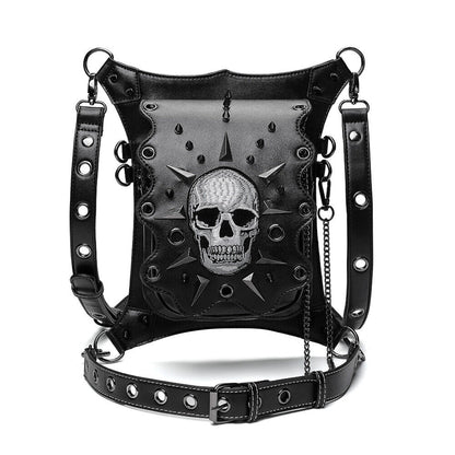 Lady's Leather Leg Drop Belt Bag Punk Rock Motorcycle Thigh Hip Waist Fanny Pack