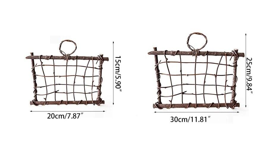 Air Plant Frame Rustic Rattan Holder Wall Hanging Planter For Home Decor 30x25cm