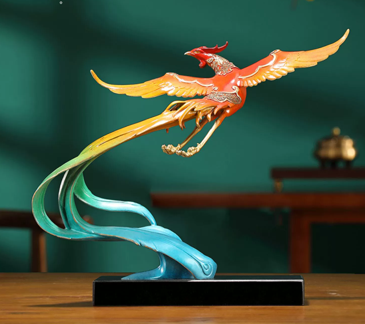 Bronze Phoenix Ornament Flying Mascot《瑞凤呈祥》