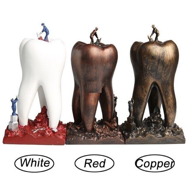 Sculptures Dental Artware Teeth Resin Craft Toys Figurines Clinic Decor 9x9x18cm