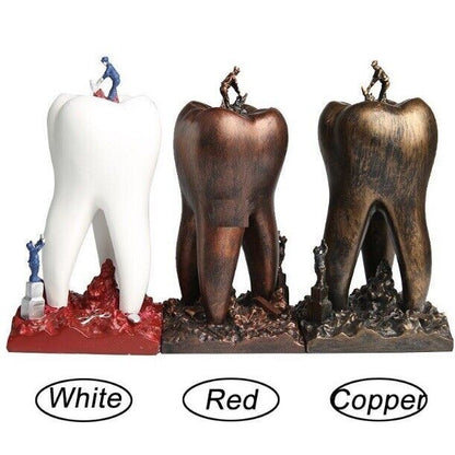 Sculptures Dental Artware Teeth Resin Craft Toys Figurines Clinic Decor 9x9x18cm