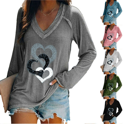 Women Long Sleeve Print Pullover Blouse Baggy T-Shirt Casual Tee Tops Plus Size