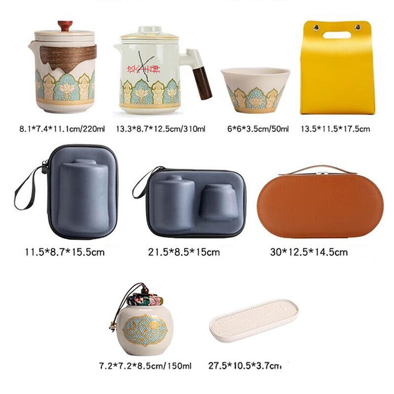 Outdoor Office Camping Tea Ceramic Set Porcelain Chinese Gongfu Tea Cup Set