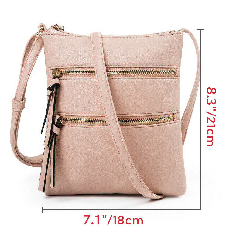 Women PU Leather Shoulder Small Neck Purse Cross Body Tote Outdoor Travel Bag