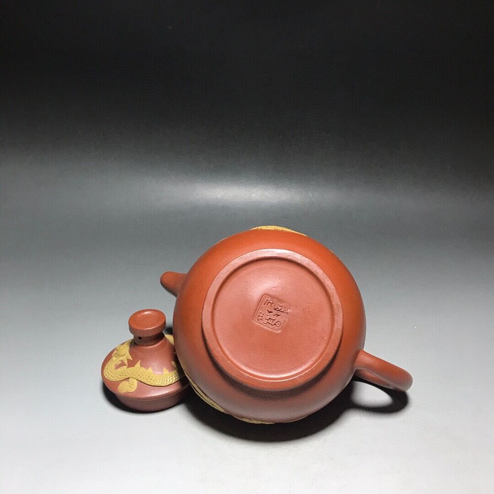 vintage chinese yixing purple clay teapot zisha ceremony carving Collectible art