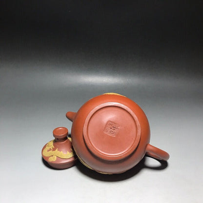 vintage chinese yixing purple clay teapot zisha ceremony carving Collectible art