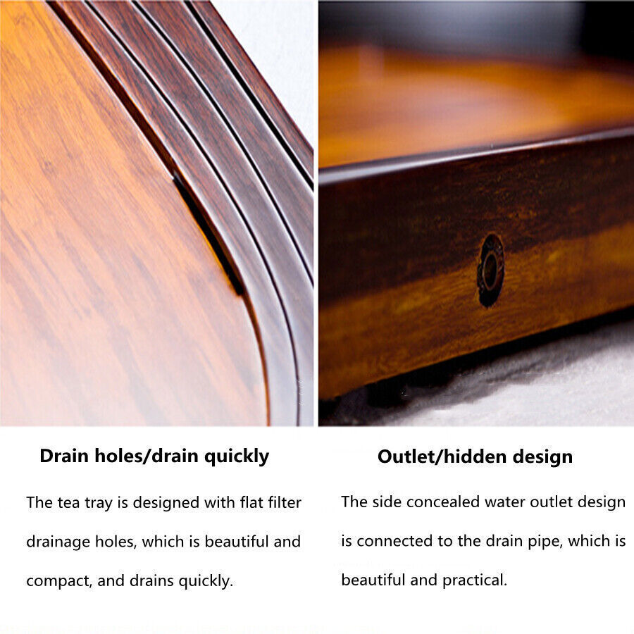 9kg Luxury Heavy Bamboo Tea Tray Chinese Kung Fu Serving Tray Water Drain Tray