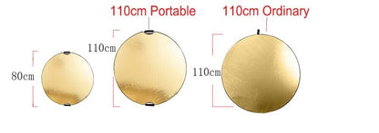 5 In 1 Light Reflector Diffuser 80/110cm Handhold Collapsible Photography Tools