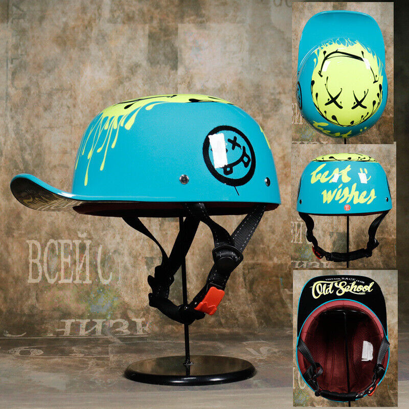 Motorcycle Half Helmet Baseball Cap Helmet Street Chopper Scooter Helmet DOT