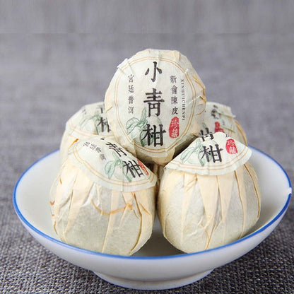 Small Green Mandarin Shu Cha Barrel 250g Orange Bowl Puerh Tea Ripe Puerh Tea-