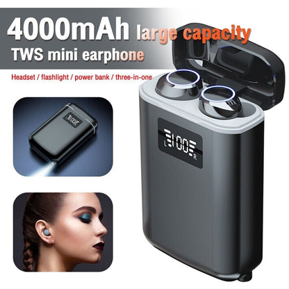 Cargador Portatil Bateria Externa Audifonos 5.1 Power bank 4000 maH Linterna