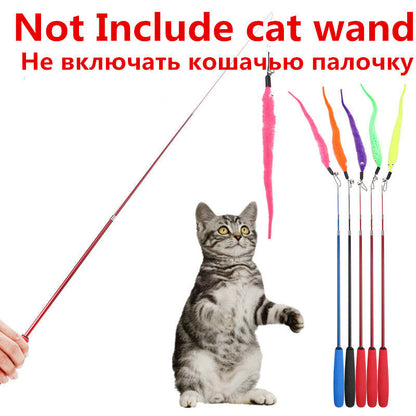 5Pcs Cat Teaser Toy No Wand Plush Colorful Kitten Replacement With Bell Training