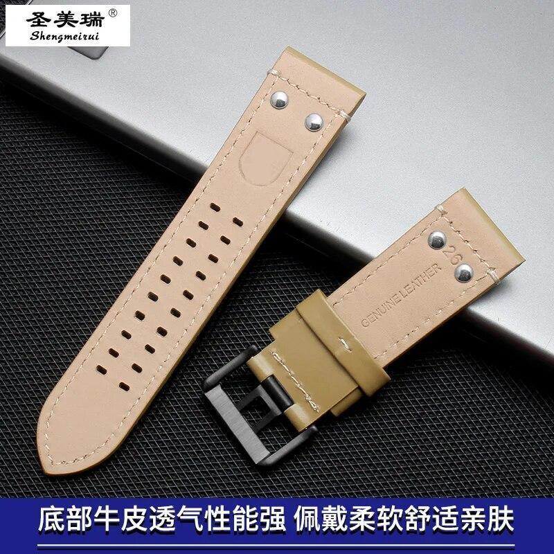 26mm Leather Strap Fits For Luminox 1922/1924/1942/1944/1925/1922.bo/ 1942.m/