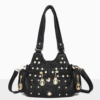 Women's Soft Faux Leather Multicolor Handbags Multiple pockets Shoulder Bags
