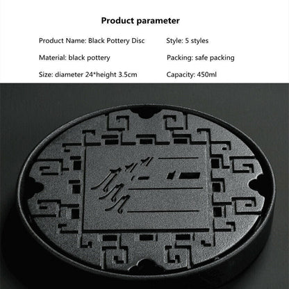 Black Ceramic Tea tray Kungfu Gongfu Tea Tray Serving Table Plate water storage