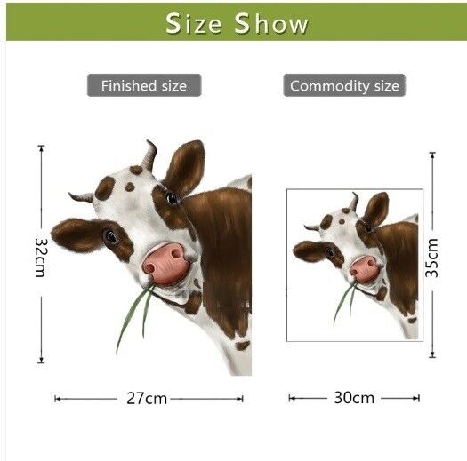 Animal Wall Stickers PVC Cartoon Cow Print Window Decals Home Decoration 30x35cm