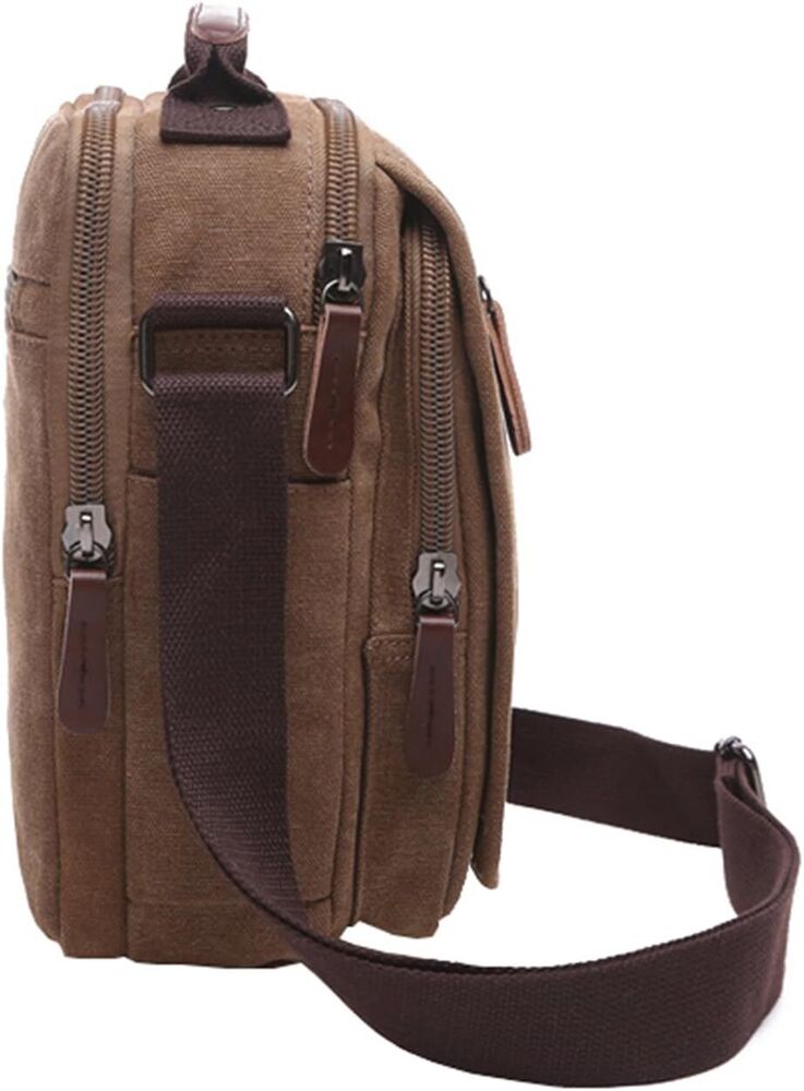 mygreen Small Canvas Crossbody Shoulder Bag Messenger Work Small, Gray