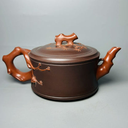 Chinese Yixing Purple Clay Teapot Zisha Ceramic Pine Bamboo Plum Blossom Teaware