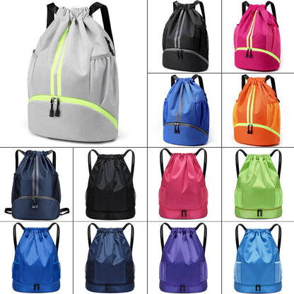 Waterproof Basketball Bag Wet Dry Separation Bags Swimming Drawstring Backpack