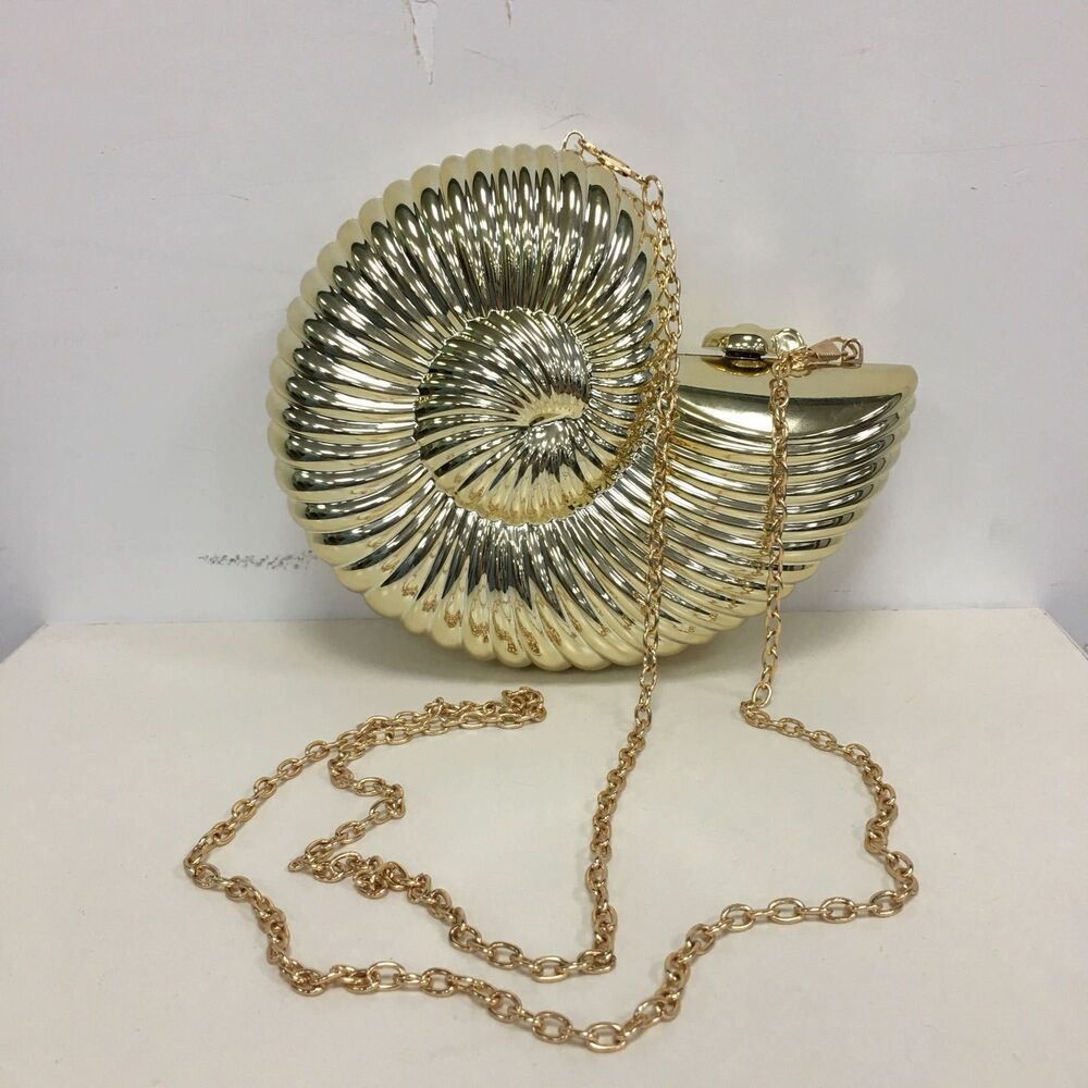 Gold/ Sliver Sling Shell Bag Wedding Crossbody Small Chain PVC Purses 185*150 MM